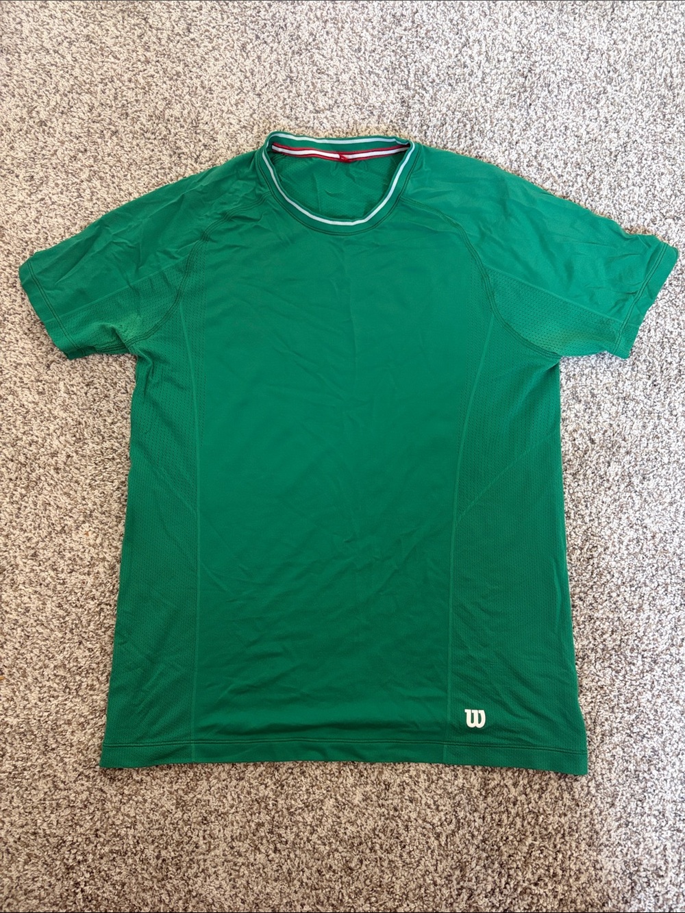 Wilson Green Short Sleeve Athletic Crew Shirt with Contrast Trim